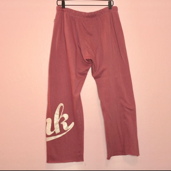 PINK mauve and white colored and white boyfriend sweatpants - Picture 2 of 2